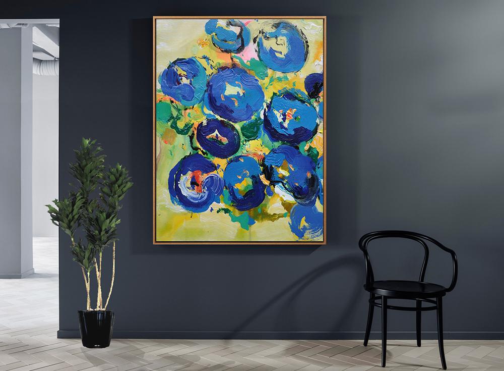 Palette Knife Abstract Flower Art #L14B - Click Image to Close